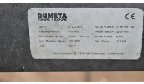elektrische taparm DUMETA D-BD-M16